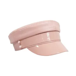 Berretti a tesa larga firmati da donna R Lettere in ecopelle con cappelli con stemma in strass Berretti alla moda Berretti taglia XS S M L XL Cappelli piatti a tesa larga caldi per l'inverno