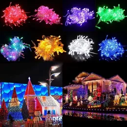 Christmas Decorations 10M 20M 50M Waterproof 220V 100 LED Holiday Decoration String lights For Wedding Party Festival 9 Colors 231026