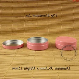 50pcs/Lot Promotion 10g Pink Cream Jar Cute Aluminum Cosmetic Bottle 1/3OZ Women Empty Refillable Balm Vial Small Ointment Vialhood qty Ggae