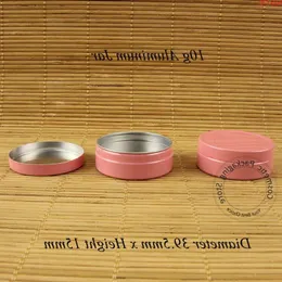 50st/Lot Promotion 10g Pink Cream Jar Söt aluminium Kosmetisk flaska 1/3oz Kvinnor tomma påfyllningsbar balsam Viage Liten salva Vialhood Qty Ggae