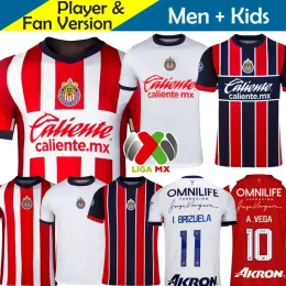 22 23 Chivas Guadalajara Fußballtrikots Kinderset Camisetas Futbol 2023 2024 FußballshirtTrainingsspieler Version 24 Torwart Heim Auswärts 3. GUZMAN A.VEGA GÜRTEL