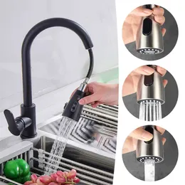 Kitchen Faucets Stainless Steel Faucet Single Hole Pull Out Spout Sink Mixer Tap Cold Dual Purpose Splash Proof 231026