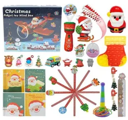 2023 Zabawki imprezowe świąteczne Blind Box 24 dni kalendarz adwentowy Xmas ugniatanie skrzynek muzycznych odliczanie prezentów dla dzieci T1025668381