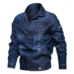 Jaquetas masculinas Veste En Jean para Homens Primavera Indireta Respirável Resistente ao Desgaste Casual Fivela Grande Multi-bolso Algodão Denim