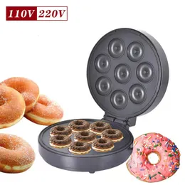 Andra köksverktyg 1400W 110V220V Electric Donut Maker Bread Cake Bakeware Nonstick Baking Pan Breakfast Waffles Machine Hushåll 231026