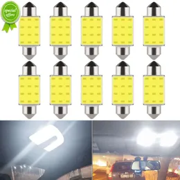 新しい10 PCS CAR LED COB BUBL C5W Festoon 31mm 36mm 39mm 41mm 12v 7000K白いインテリア読書トランクライトナンバープレートランプ