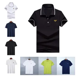 Tasarımcı Stripe Polo Gömlek Tişörtleri Yılan Polos Polos Bee Çiçek Nakış Erkekleri Yüksek Sokak Moda At Polo M-3XL8 RENKLER