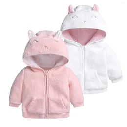 Casaco para baixo infantil meninas orelhas de inverno jaqueta com capuz velo zíper engrossar à prova de vento quente outwear nascido