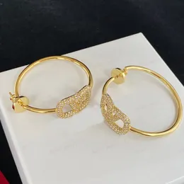 Designer earrings in brass, Hoop  Huggie earrings with Zircon letters, stylish women's jewelry, Gifts