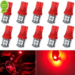 새로운 10 PCS T10 W5W LED 신호 라이트 5W5 12V 7000K 5050 5SMD 자동차 내부 돔지도 도어 트렁크 전구 웨지 사이드 번호판 램프