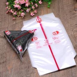Sushi Tools Triangle Rice Ball Packing Bag Easy Tear Nori Seaweed Onigiri Packaging Bags with Sticker Single Double Layer 231026