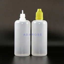 Bottiglie contagocce in plastica LDPE da 100 ml e 100 pezzi / lotto con tappi di sicurezza a prova di bambino Suggerimenti comprimibili capezzoli lunghi Tfmtd Wveww
