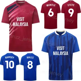 2023-24 Club Team Cardiff 12 UGBO Soccer Jersey City 10 RAMSEY 9 ETETE 5 MCGUINNESS 4 GOUTAS 6 WINTLE 16 GRANT 8 RALLS 32 TANNER 17 COLLINS Football Shirt Kits Blue Red