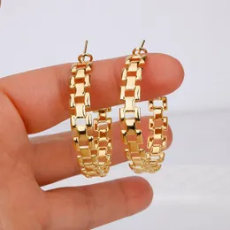 Hoop Earrings  Huggie Gold Color For Women Round Hollow Out Classic Hoops Ear Ring Fashion Jewelry Zinc Alloy Party 2023Hoop