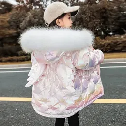 Down Coat Winter Down Jacket For Girls Coat Fashion Unicorn glänsande vattentäta barns ytterkläder 3-10 år Teen Kids Parka Snowsuit 231025