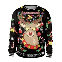 Bluzy męskie Ugly świąteczny Sweter Snowman Snowman Reindeer Santa Claus Pullover Men T-shirt 3D i najlepsze jesień zimowe ubranie