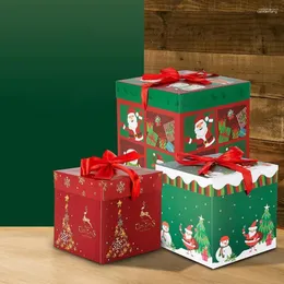 Gift Wrap Christmas Box med Ribbon Rectangle Collapsible Magnetic Lock för bröllop Alla hjärtans dagsförpackningar