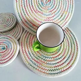 Tovagliette da tavolo Tovaglietta con isolamento termico intrecciato in corda Europa America Cucina domestica Tappetino per pasti in cotone Decorazioni per la cena Tappetino per tazza