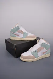 Basketball Shoes Scalloped Paneling Outfits This Pastel-Dressed 1s Basketball Shoes 1 Mid GS Pink Oxford White Jade Ice Guava Ice 2024 First Buy