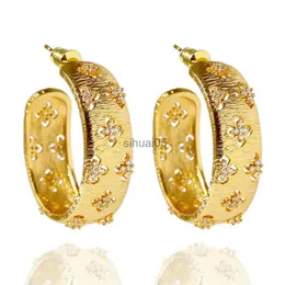 Stud Zlxgirl Marca Dubai Colore oro C Forma Orecchino di gioielli da sposa Orecchie di rame coppia brinco Earing spedizione gratuita YQ231026