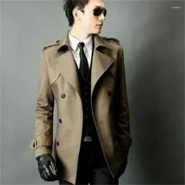 Trench da uomo Primavera e autunno Slim Cappotto da riva sexy Uomo Cappotto medio-lungo Manica lunga Abbigliamento da uomo Capispalla da lavoro Moda