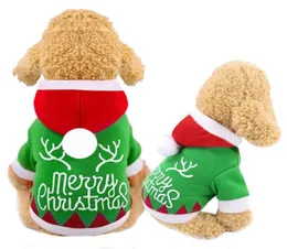 Abbigliamento per cani Abbigliamento per animali domestici Felpa con cappuccio in cotone corallo per cani Lettere di Natale stampate con cappuccio Cappotto invernale caldo 20216308874