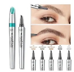 4 Points Eyebrow Tattoo Pen 5 Colors Liquid Brow Pencil Brown Microblading Ultra-Fine Eyebrow Pencil Waterproof Eyes Cosmetic