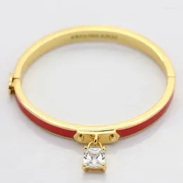 Bangle Fashion Niche Ins Simple Glaz Glaze Square Square Square Bracelet Bracelet مجوهرات مجوهرات بلورة صغيرة