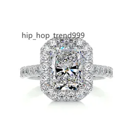 Sgarit 도매 보석 10K 14K 18K White Gold 1.8ct Radiant Cut Moissanite Halo Diamond Ring Pave Engagement Ring
