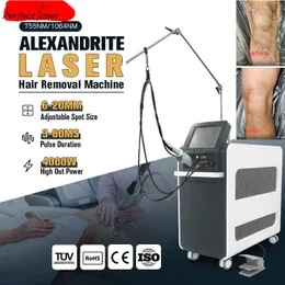 Professionell Alex Laser Hair Removal Machine Rejuvenation Vaskulär pigmentering Ta bort utrustningen Alexandrit nd Yag Skin Rejuvenation Device 4000W