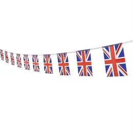 10m Union Jack Bunting Pendant Flags British Banner Fabric Flag Decoration For Birthday Wedding Party National Day Celebration BFU301P