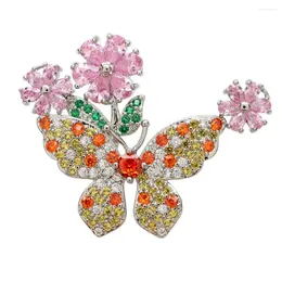 Broschen CINDY XIANG Schöne bunte Zirkonia Schmetterling Kragen Pin für Frauen Sommer Mode Kupfer Schmuck