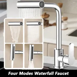 Rubinetti per lavandino del bagno Rubinetto a cascata Multifunzionale 4 modalità Lavabo da cucina Spruzzatore a getto Rubinetto per lavaggio con acqua fredda Rotazione a 360 °