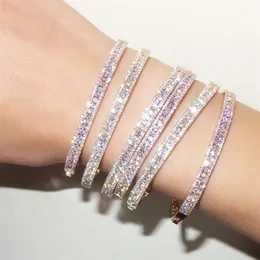 Luxus-CZ-Manschetten-Armreif für Frauen, Geschenk, dreizeiliges Lab-Diamant-CZ-Luxus-Hochzeitsgeschenk, Mode-Manschette bangles242b