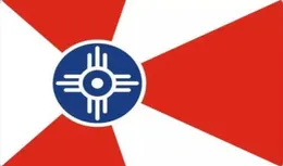 USA-Flagge Kansas Wichita City, 3 Fuß x 5 Fuß, Polyester-Banner, fliegend, 150 x 90 cm, individuelle Flagge für den Außenbereich9240698