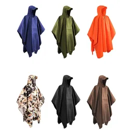 Rain Wear 3 In 1 Outdoor Military Waterproof Raincoat Coat Men Women Awning From The Motorcycle Poncho Picnic Mat 231025