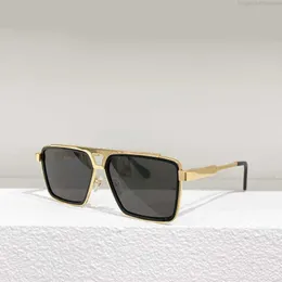 Óculos de sol quadrados de metal Evidence, preto, dourado/cinza escuro, óculos masculinos, óculos de sol, uv400, com caixa, n0dm