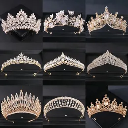 Headbands Gold Color Luxury Crystal Wedding Tiaras And Crowns Party Prom Bridal Diadem Crown Tiara For Women Bride Hair Jewelry 231025