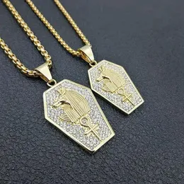 Pendant Necklaces Male Amulet Egyptian Ankh Crucifix Pendants Stainless Steel Symbol Of Life Cross For Men Women Stone Jewelry254g