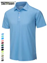 Mężczyzn Casual Shirts Tacvasen Summer T koszule męskie Polo Button Down Work Szybkie suche koszulki sportowe golf golfowy 231025