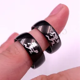 HATCHETMAN GIRL BLACK RING STAINLESS STEEL ICP Etching TWIZTID Highly polished246k