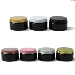 30 x 100g Travel Empty Black Cream Cosmetic Jar 100cc PET Conatiner Make Up Tools Aluminum Lid Heavy Wallgood Lsdak