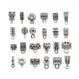 500PCS Antique Charm Bail Porki Koraliki dystansowe wisiorki klipsy wisiorki złącza do bransoletki biżuteria Making182L