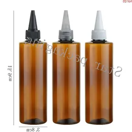 100 ml lotionflaskor kosmetiska spetsiga keps Pet Plastic Bottle Shampo Tom parfymlagring Makeup 35oz Brown Refillable Bottlesgood Qt Htuj