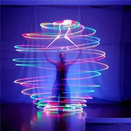 Decoração de festa Poi LED Luminous Throw Bolas Diâmetro 8cm para Belly Dance Stage Performance Talent Show Hand Props Gradiente Mudança Co Dhfju