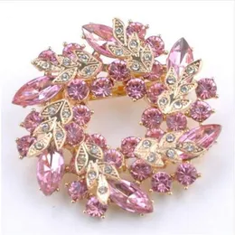 1 adet bling bling kristal rhinestone altın Çin redbud çiçek broş pimleri takılar kadın broşlar için broşlar244p