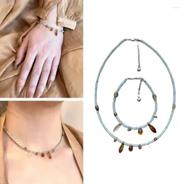 Collares colgantes Cuentas de vidrio bohemia Pulsera de gota de agua Collar de cuentas de moda Cadena de muñeca de moda / Ropa para el cuello Decoraciones de joyería de mano