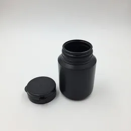 50st/parti 100 ml 100cc plast HDPE Black Pharmaceutical Container piller flaskor med hård pullring cap för medicinförpackning xejqi