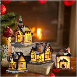 Juldekorationer Light House Village For Home Xmas Gifts Ornament Nytt år 2023 Natale Navidad Noel L230621 Drop Delivery Garden DHQVE