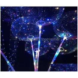 بالون جديد أضواء LED البالونات الليلية الإضاءة Bobo Ball Festival Decorative Decorative Bright Wighter مع ألعاب توصيل العصي G DH59F